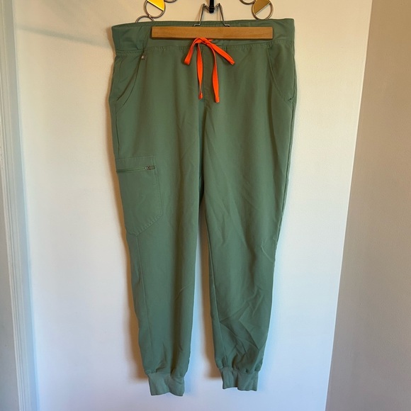 Figs Pants - SOLD FIGS Scrub Pants Joggers Womens Size Large  Green Orange TieStyle W18SW2005